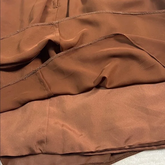 Vintage Dress First brown flare layered short cap sleeves covered buttons retro - Picture 11 of 12